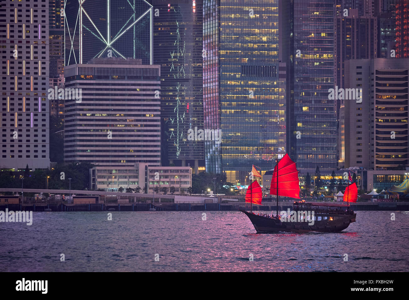 Skyline di Hong Kong. Hong Kong, Cina Foto Stock