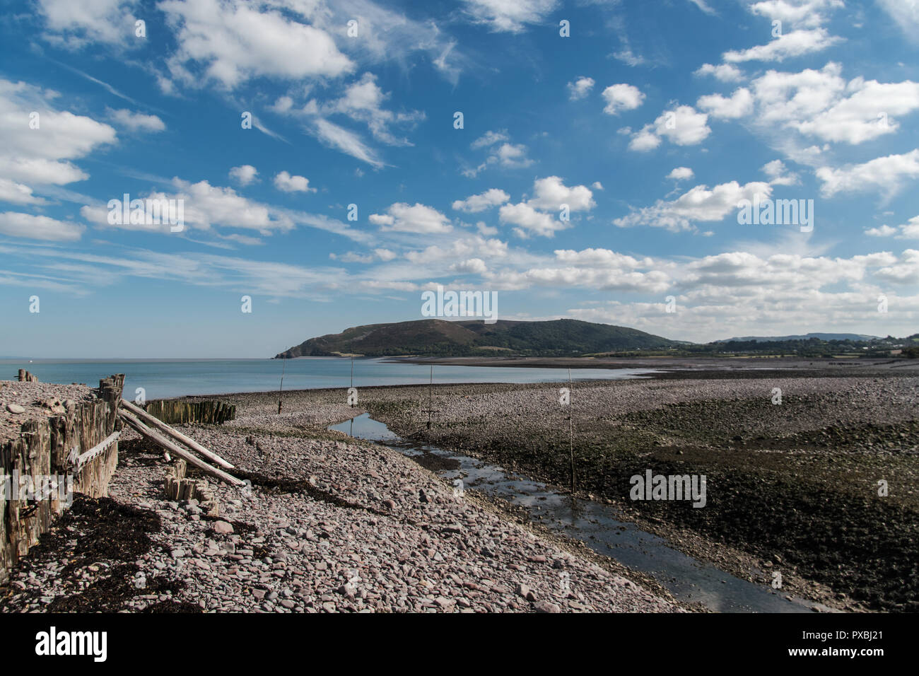 Porlock Weir, un porto naturale in West Somerset Foto Stock