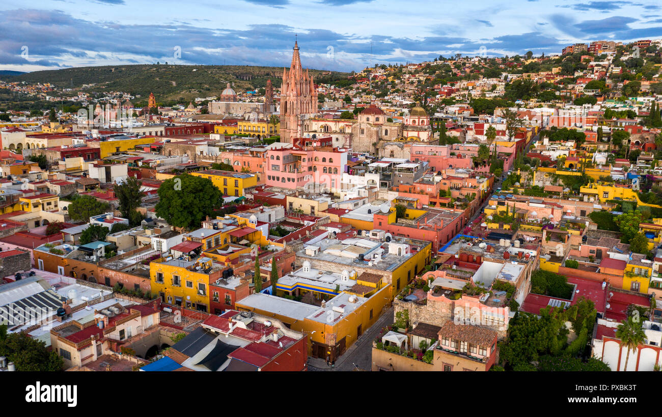 Parroquia de San Miguel Arcangel, San Miguel De Allende, Messico Foto Stock