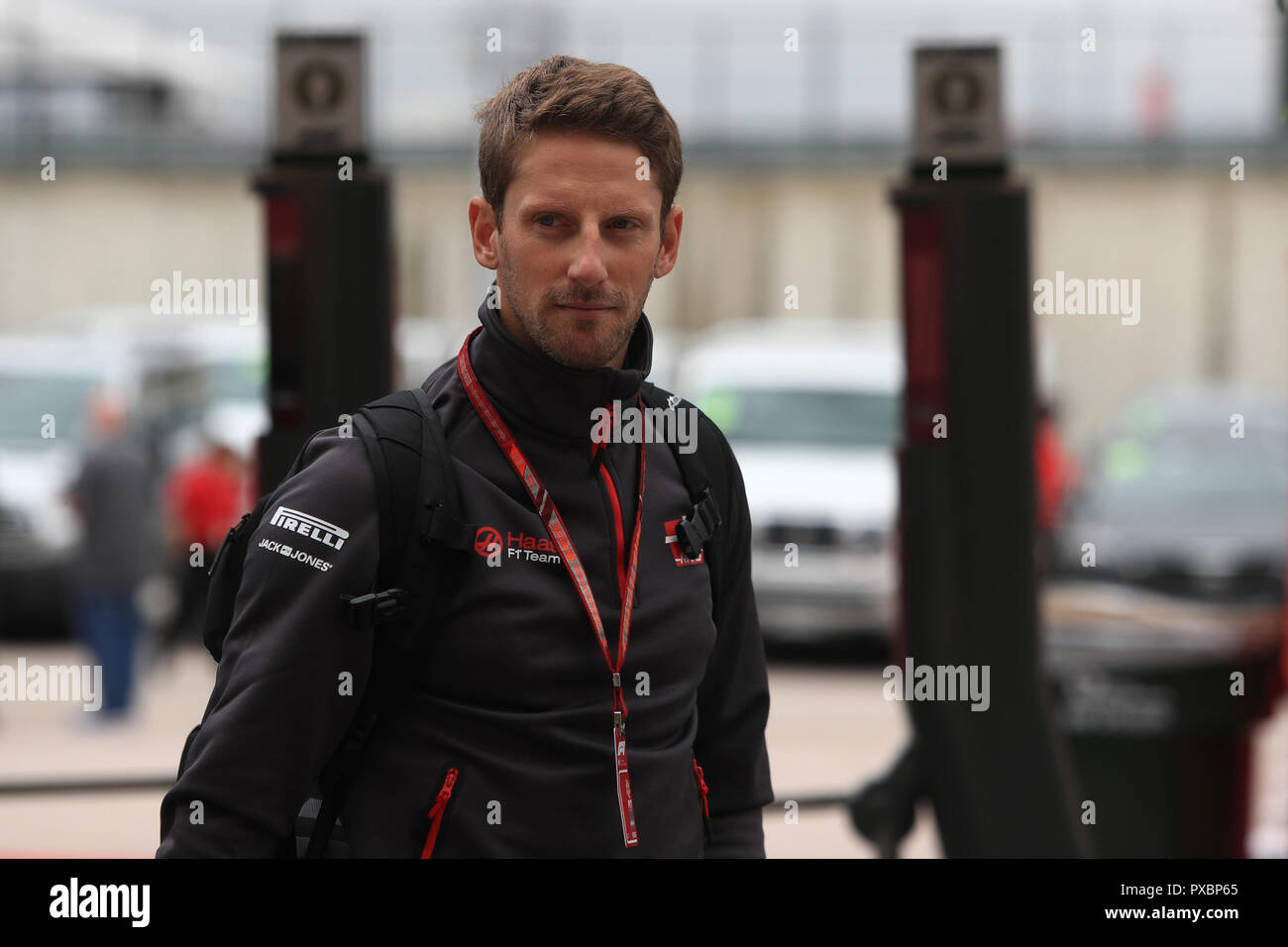 Austin, Texas, Stati Uniti d'America. Xx Ottobre 2018, il circuito delle Americhe, Austin, Stati Uniti d'America; la Formula Uno al Gran Premio degli Stati Uniti, qualifica; Haas F1 Team, Romain Grosjean Credit: Azione Plus immagini di sport/Alamy Live News Foto Stock