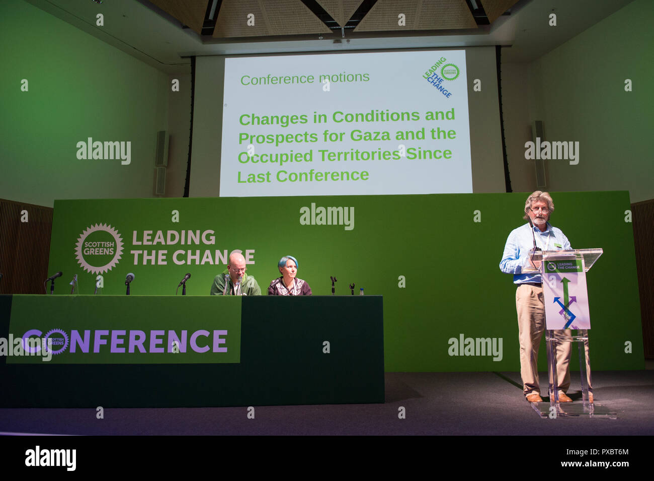 Glasgow, Scotland, Regno Unito. Xx oct, 2018. Scottish Partito Verde Conferenza Nazionale 2018. Votazione e risoluzioni che avvengono durante la conferenza. Credito: Colin Fisher/Alamy Live News Foto Stock