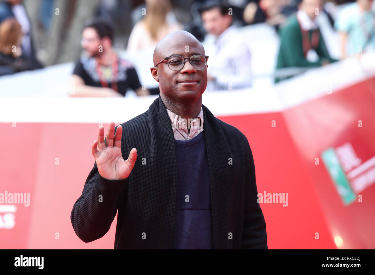 Regista americano Barry Jenkins visto per presentare il film se Beale Streat potrebbe parlare durante il XIII Roma Film Fest presso Auditorium Parco della Musica. Foto Stock