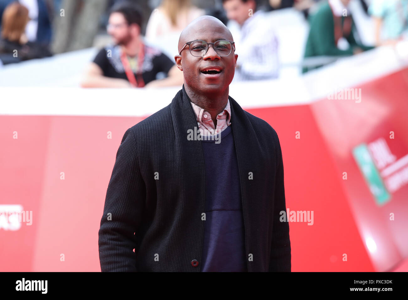 Regista americano Barry Jenkins visto per presentare il film se Beale Streat potrebbe parlare durante il XIII Roma Film Fest presso Auditorium Parco della Musica. Foto Stock