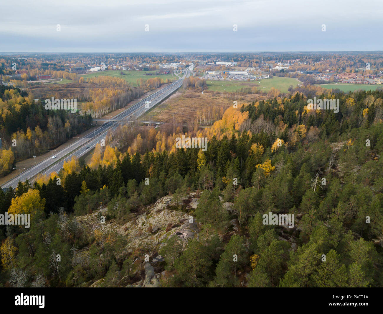 Vista aerea di Espoo, Finlandia Foto Stock