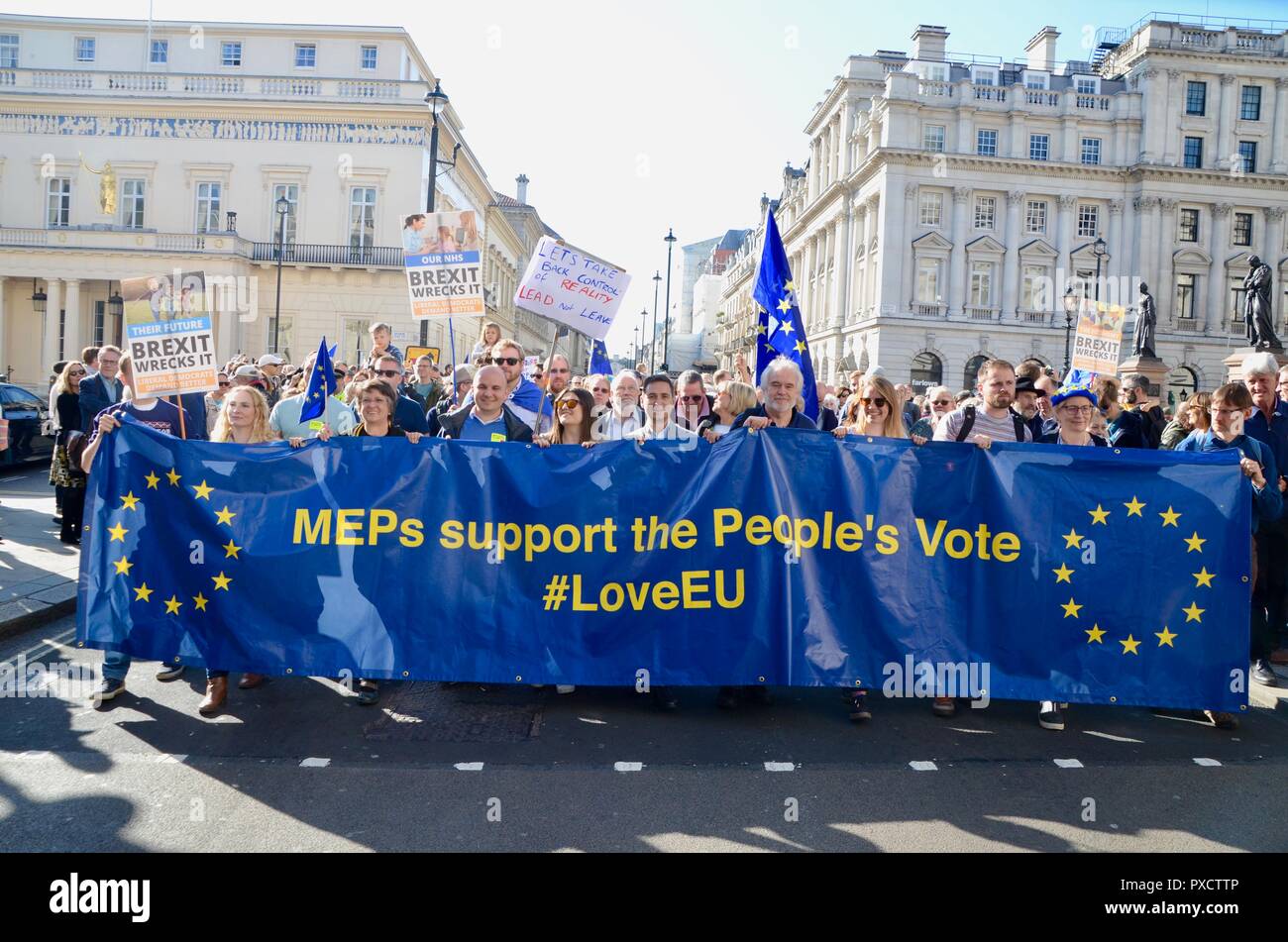 I popoli marzo anti brexit manifestazione a Londra Oct 20th 2018 REGNO UNITO Foto Stock