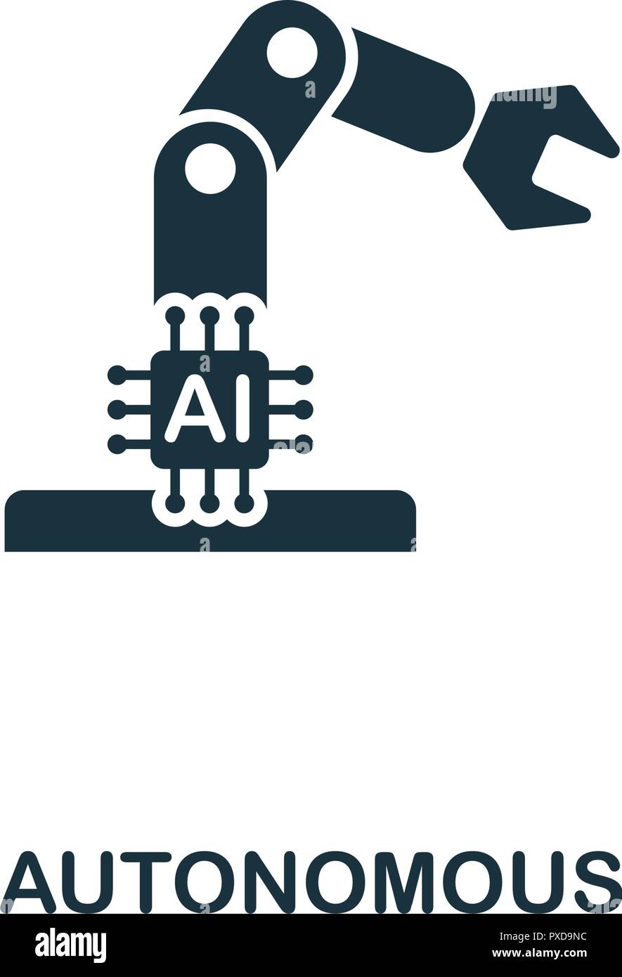 Icona di autonoma. Premio di design di stile da intelligenza artificiale di raccolta. UX e UI. Pixel perfetta icona autonome. Per il web design, app softwar Illustrazione Vettoriale