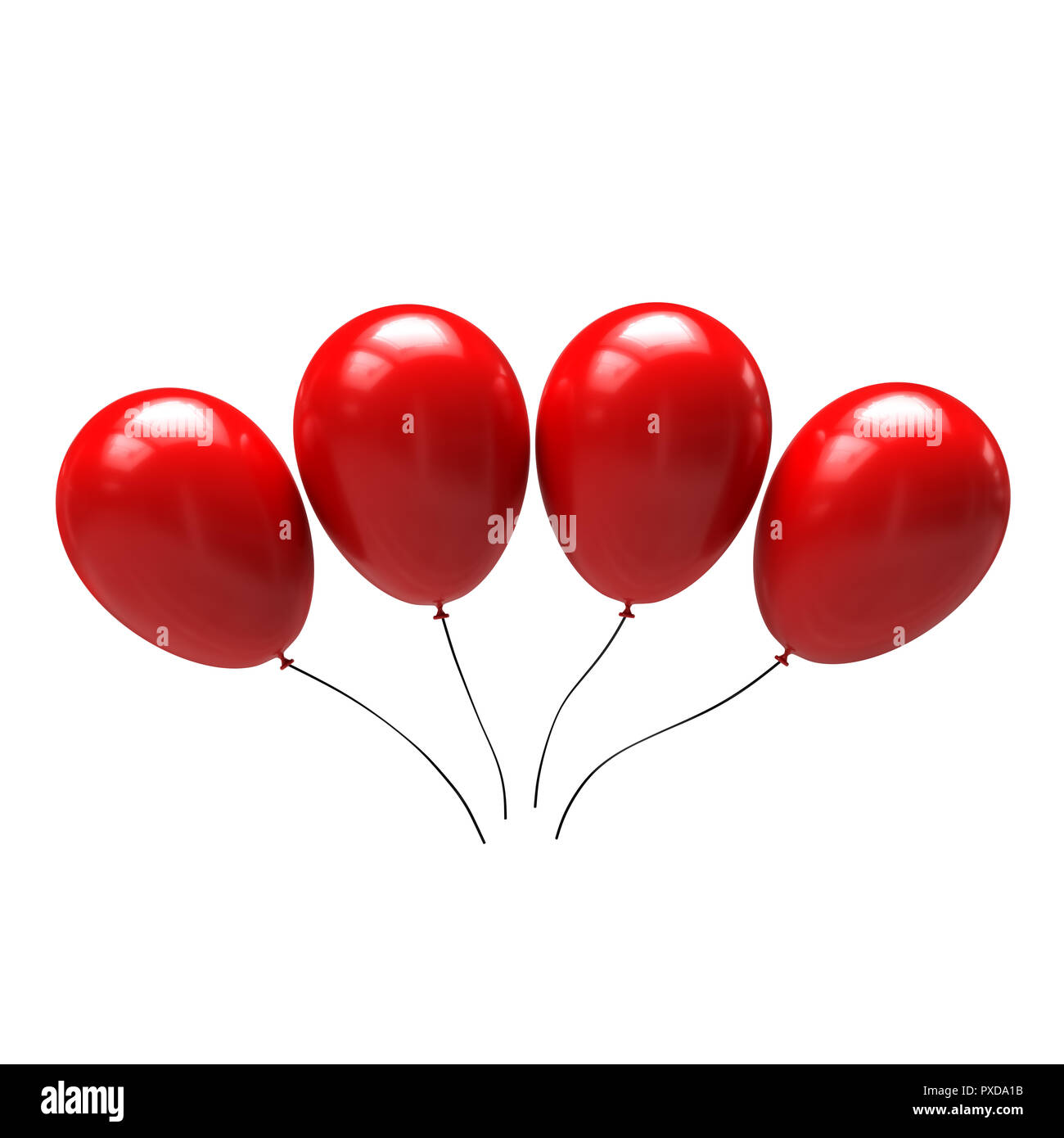 Palloncini rossi isolato su sfondo bianco. 3d illustrazione Foto stock -  Alamy