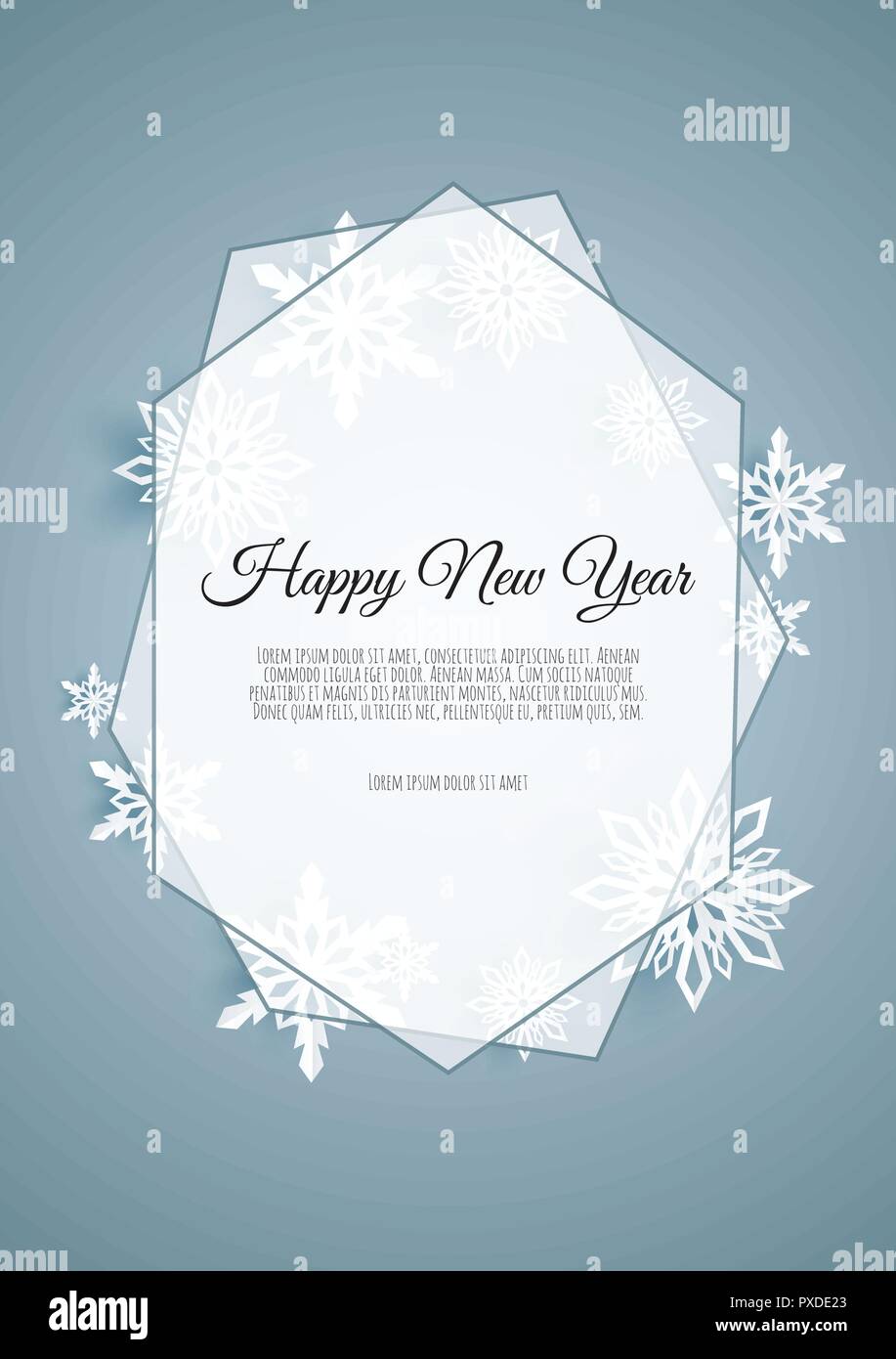 Abstract design invernale con i fiocchi di neve e lo spazio per il testo. Illustrazione Vettoriale