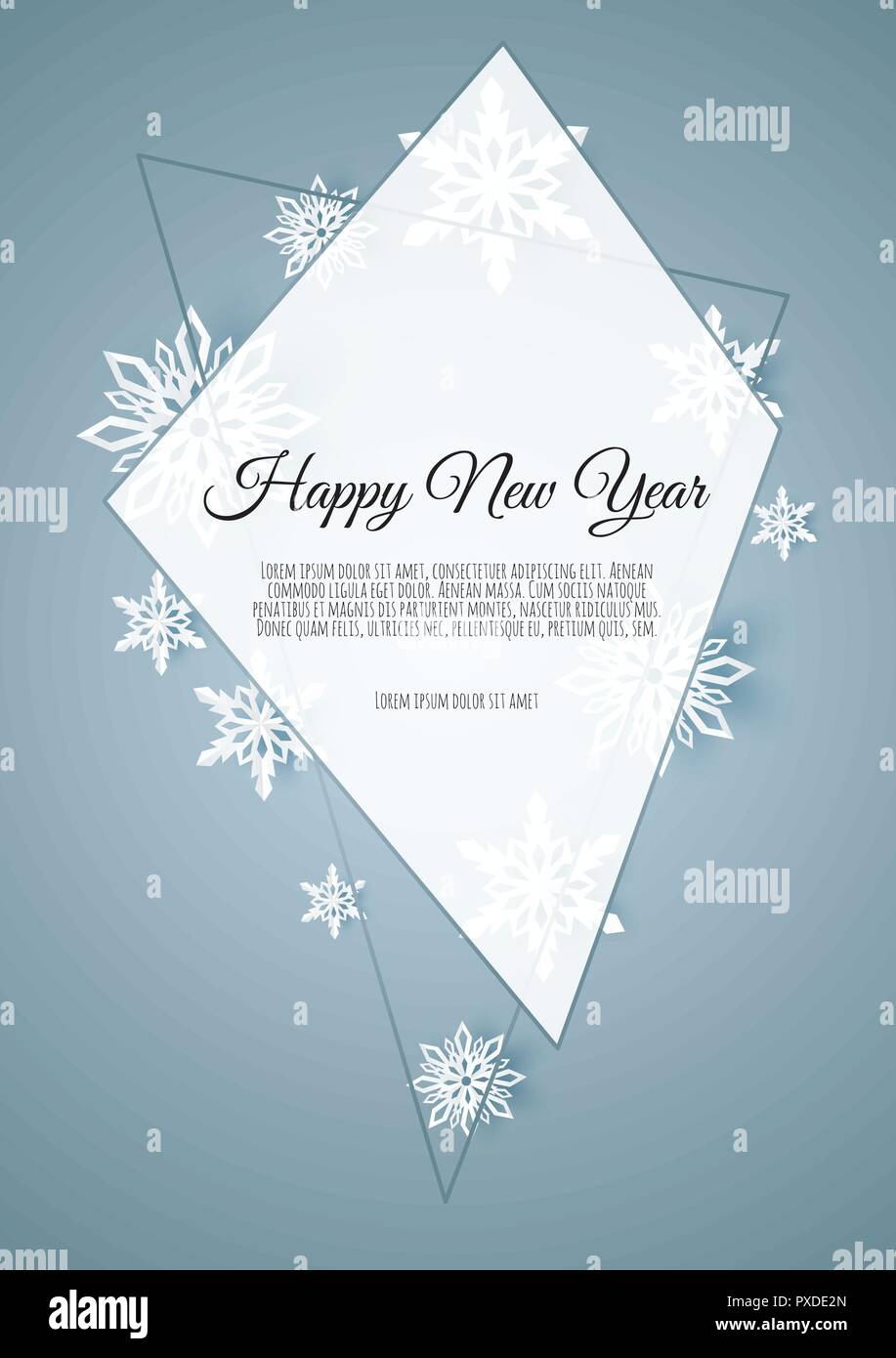 Abstract design invernale con i fiocchi di neve e lo spazio per il testo. Illustrazione Vettoriale