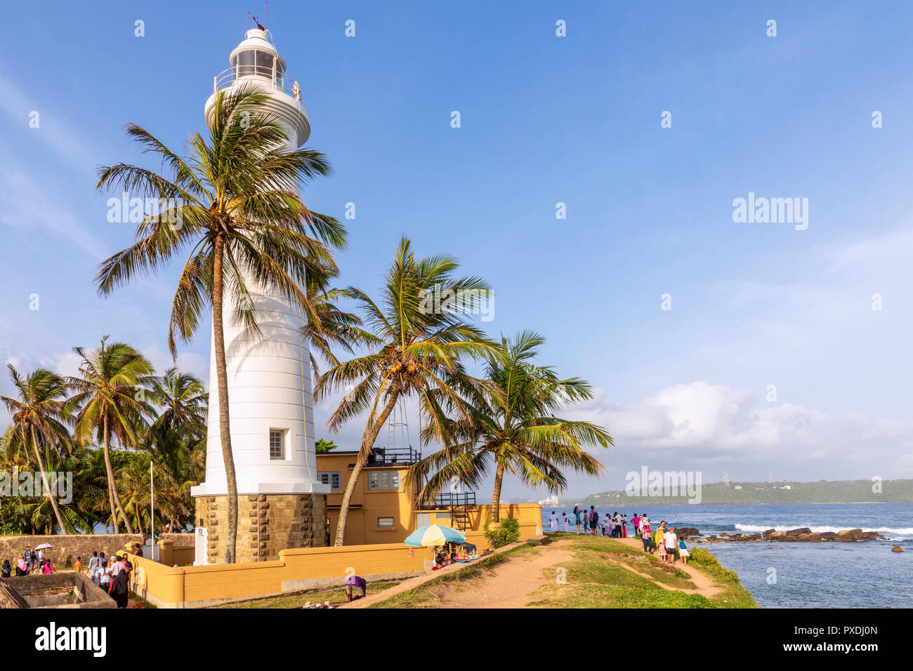 Faro di Forte Galle, Galle, Pettigalawatta Regione, Provincia Meridionale, Sri Lanka Foto Stock