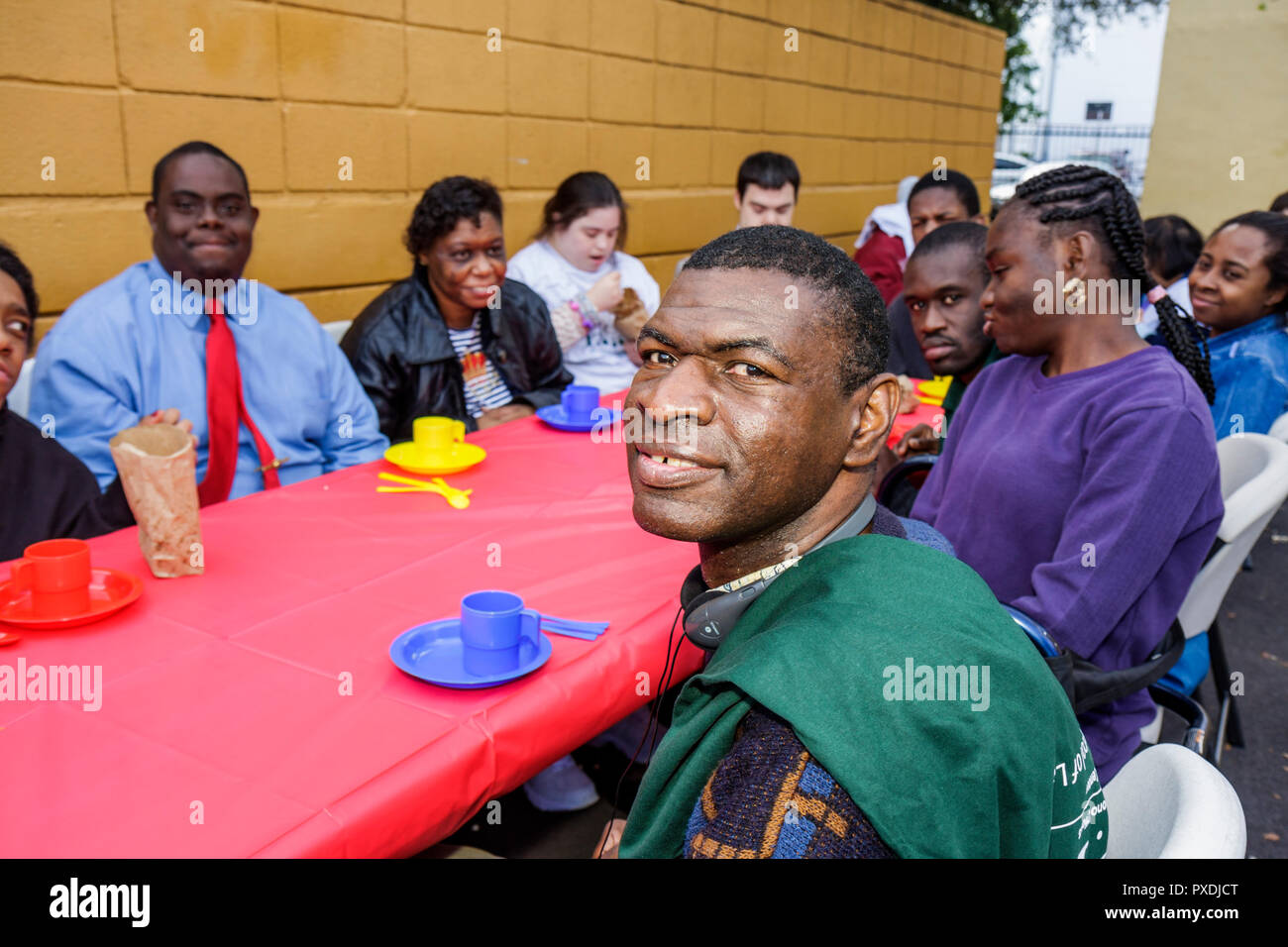 Miami Florida,Association for Development of Exceptional,ADE,MLK Day Carnival,develmentally disabled,mental,mental,physical,Black Black Foto Stock