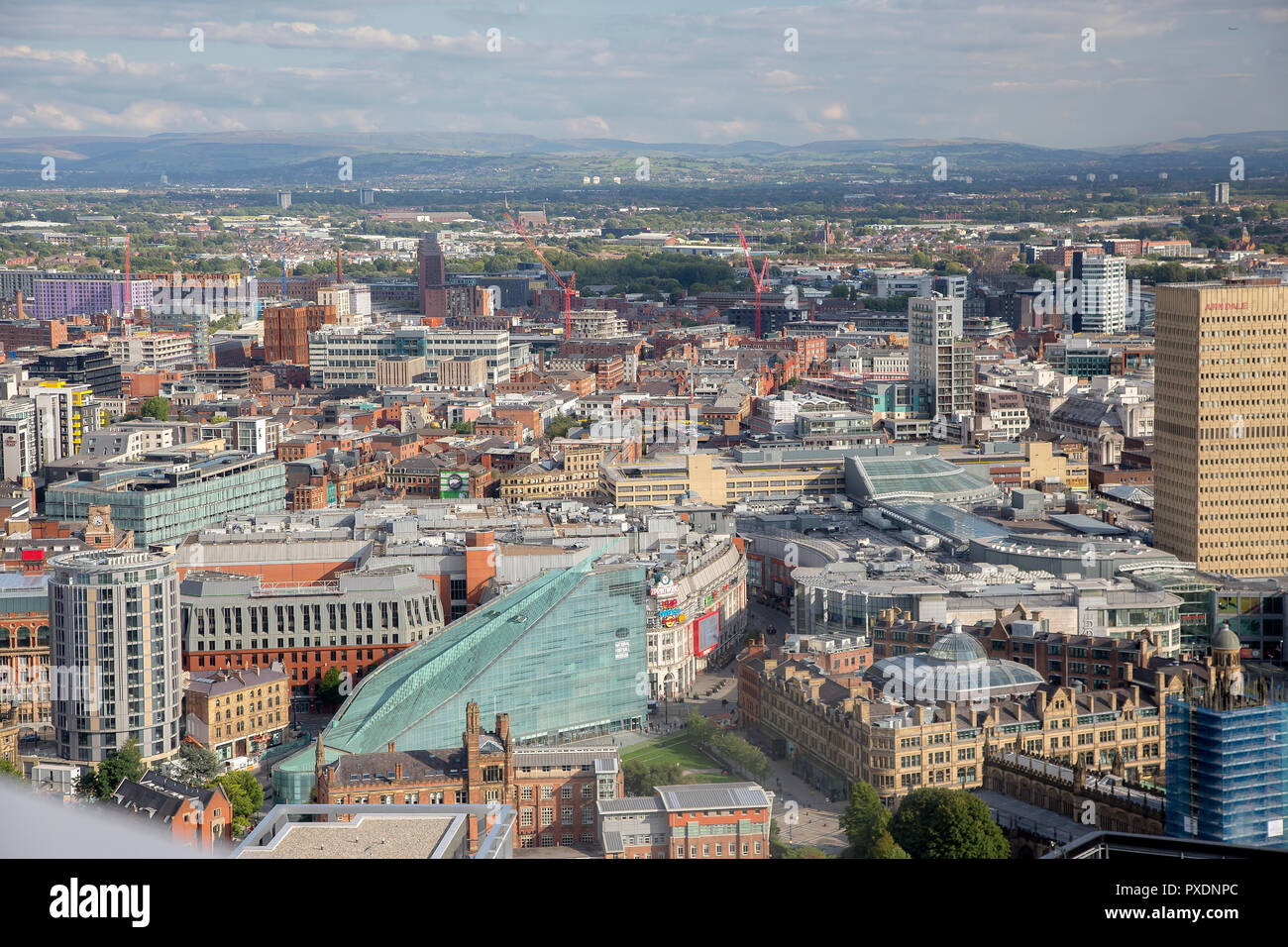 Alta Vista del Manchester City Centre Foto Stock