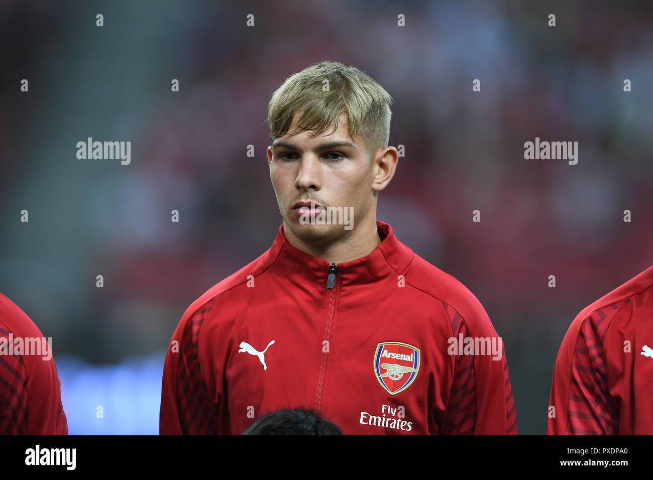 Kallang-Singapore-26lug2018:Emile smith rowe #55 giocatore di arsenal in azione durante il CPI2018 tra l'Arsenal contro a Atletico de Madrid a livello nazionale Foto Stock