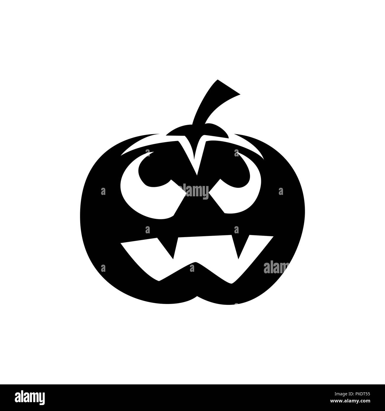 Zucca di Halloween, Zucca di Halloween silhouette è semplice ma spooky per l'attributo di halloween Foto Stock