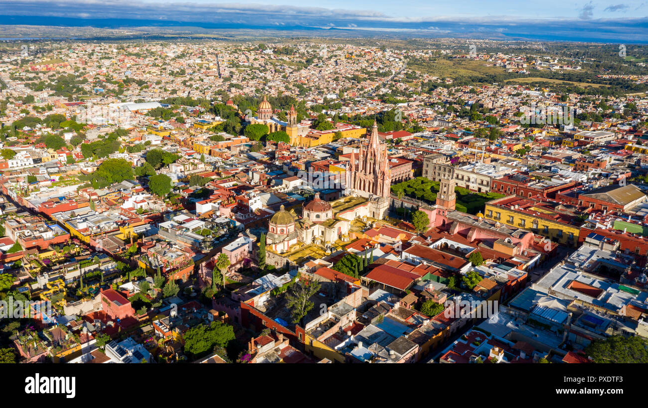 Parroquia de San Miguel Arcangel, San Miguel De Allende, Messico Foto Stock