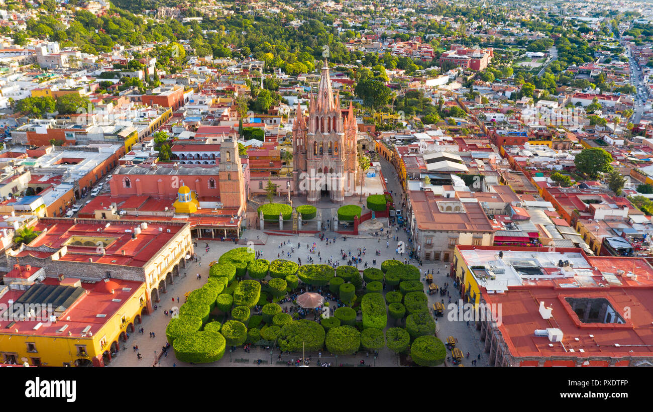 Parroquia de San Miguel Arcangel, San Miguel De Allende, Messico Foto Stock