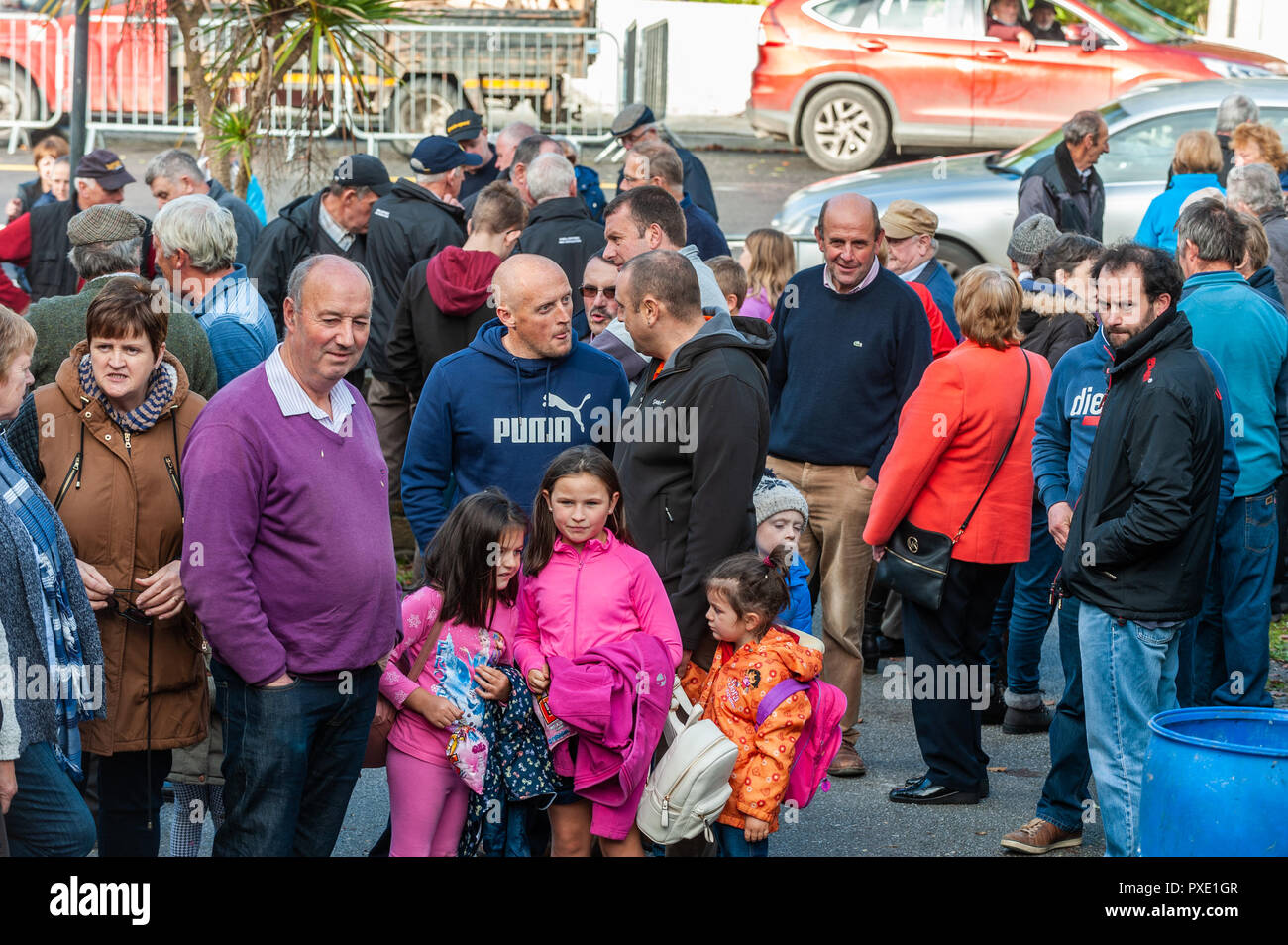 Leap, West Cork, Irlanda. Il 21 ottobre, 2018. West Cork basked in unseasonal sunshine oggi alla trebbiatura Leap evento. Le grandi folle hanno partecipato all'evento. Credito: Andy Gibson/Alamy Live News. Foto Stock