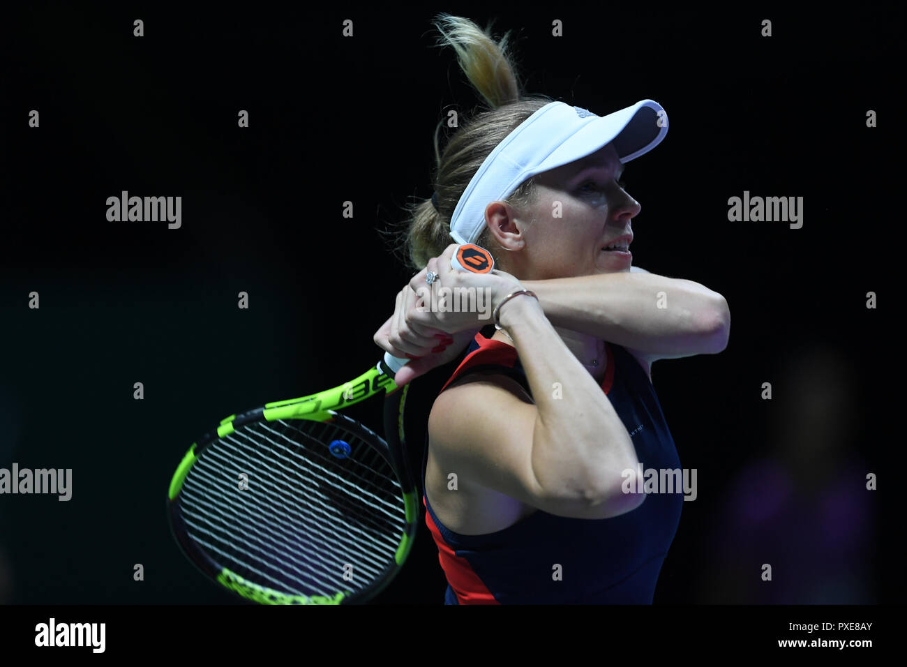 Caroline WOZNIACKI (DNK) , Oct 21, Caroline WOZNIACKI (DNK) vs Karolina Pliskova (CZE) - 2018 BNP Paribas WTA finali (foto di Haruhiko Otsuka/AFLO) Foto Stock