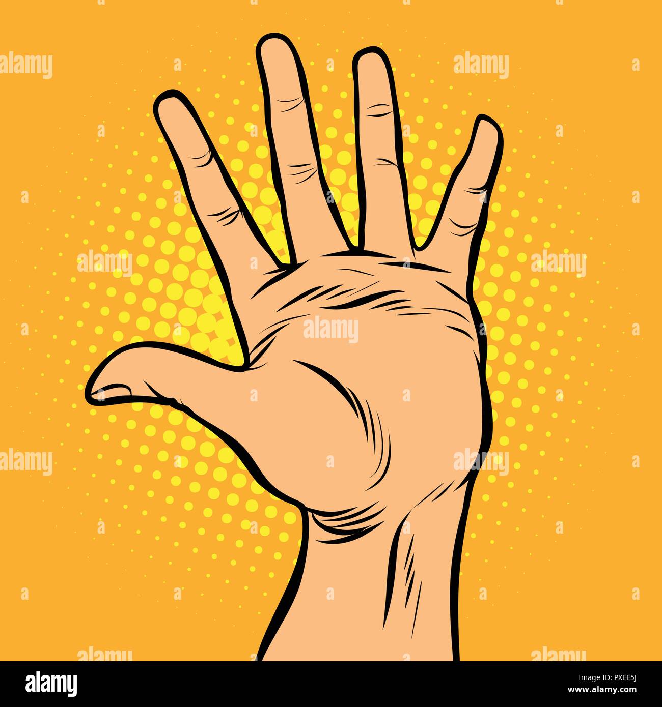 Hi cinque gesto a mano Illustrazione Vettoriale