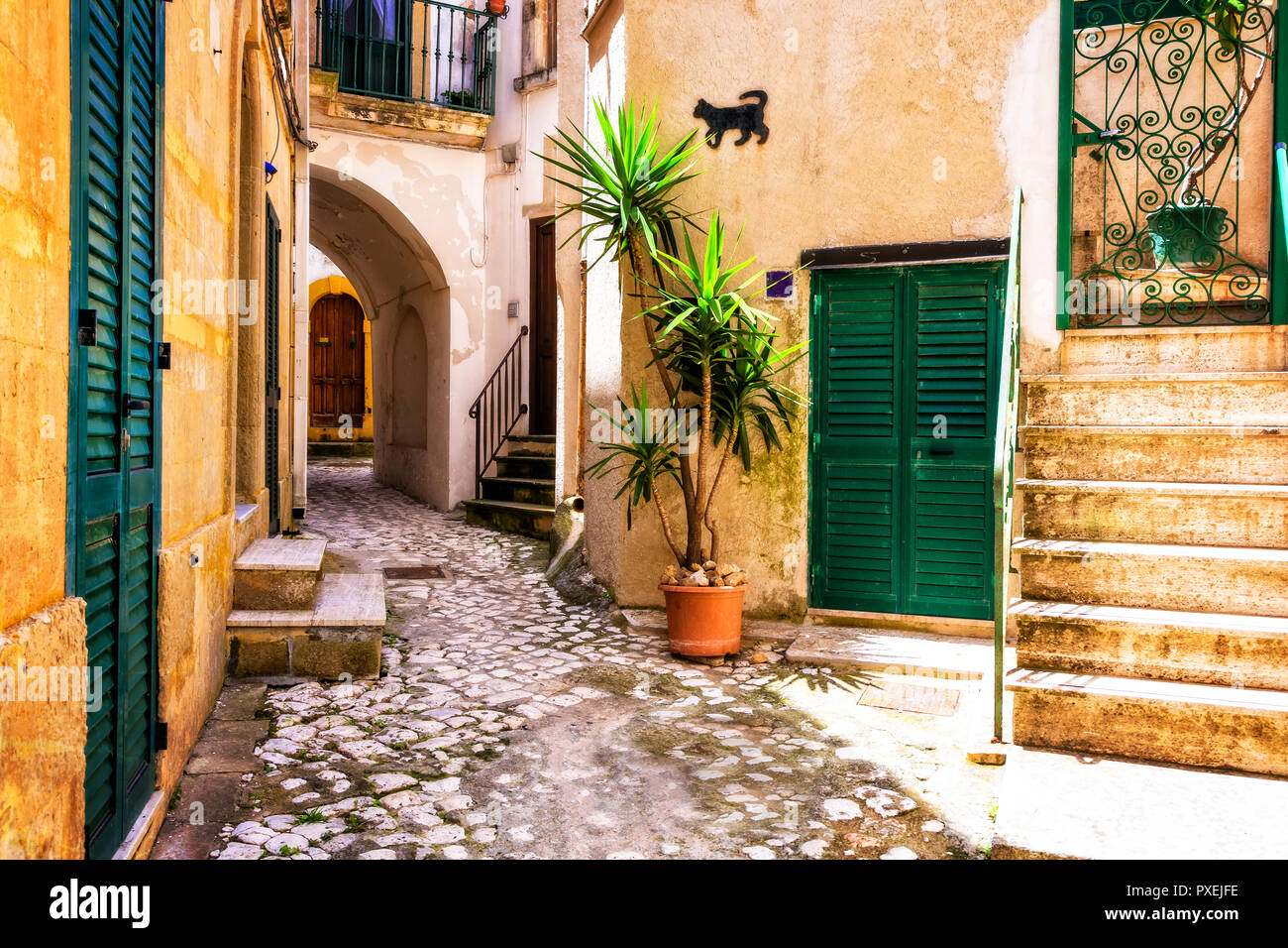 Vecchie strade d'Italia,Otranto città,Puglia,l'Italia. Foto Stock