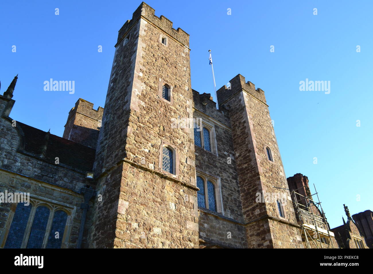 In autunno, metà ottobre 2018 presso la Knole, Sevenoaks, Kent, Inghilterra, Regno Unito. Bel tempo. Casa storica e del parco. Di proprietà di re, regine, Arcivescovi Foto Stock