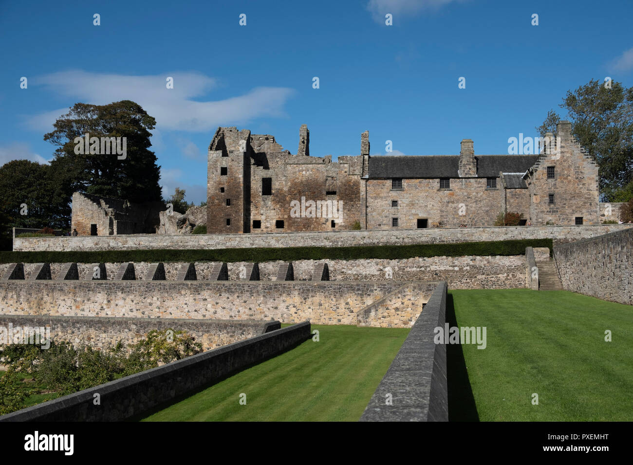 Aberlour Castello e Giardini, Fife, Scozia (nei pressi di Edimburgo) Foto Stock