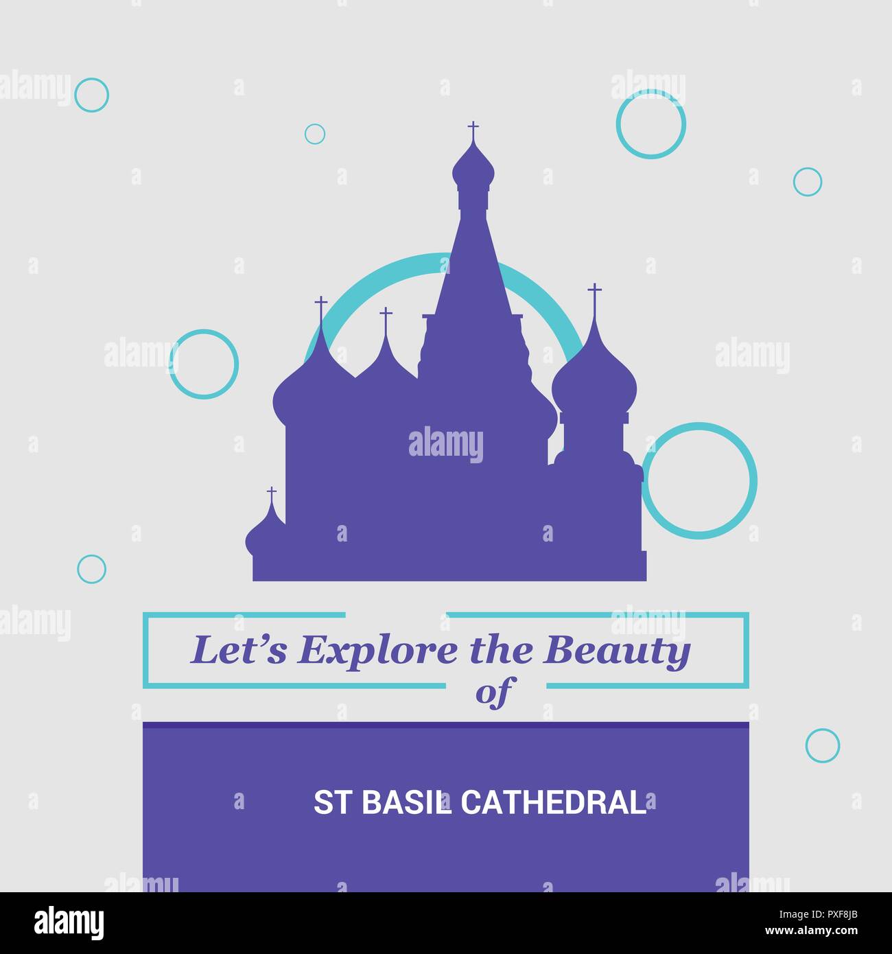 Esploriamo la bellezza di San Basilio Mosca, Russia monumenti nazionali Illustrazione Vettoriale