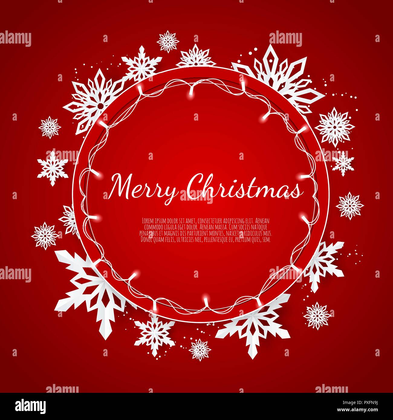 Abstract design invernale con i fiocchi di neve e lo spazio per il testo. Illustrazione Vettoriale