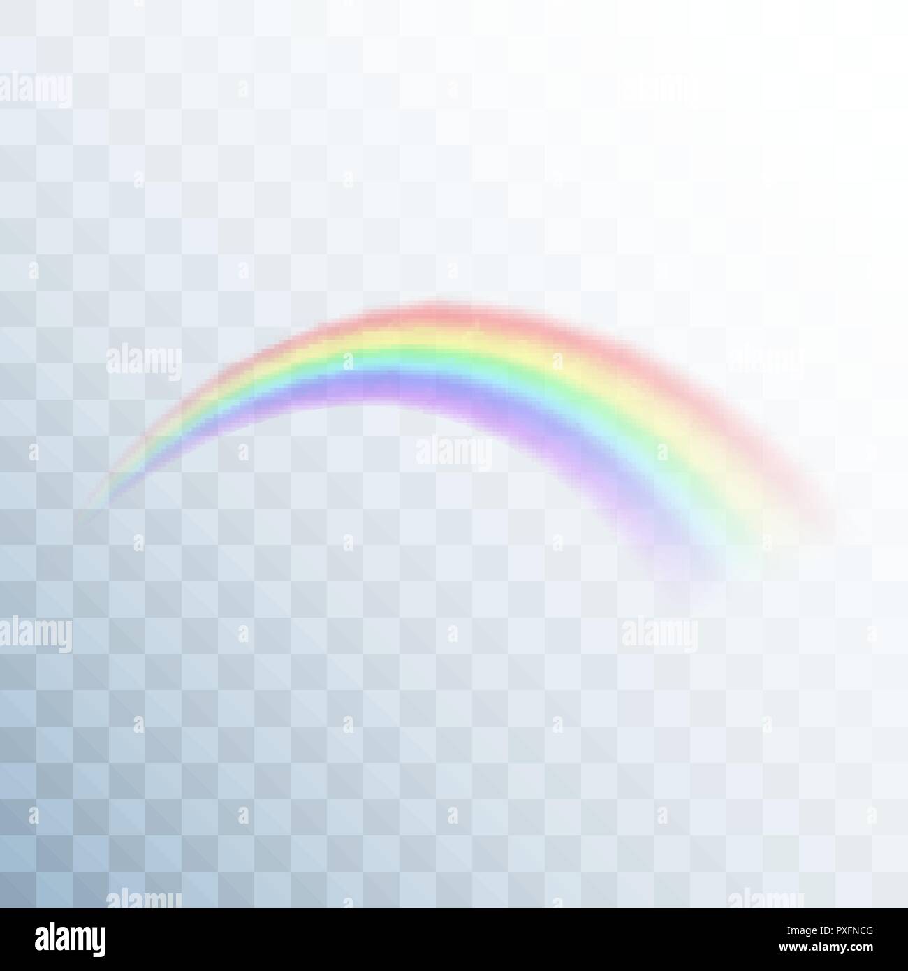 Icona di Rainbow. Abstract arcobaleno immagine. Luce colorata e design luminoso elemento decorativo. Illustrazione di vettore isolato su sfondo trasparente Illustrazione Vettoriale