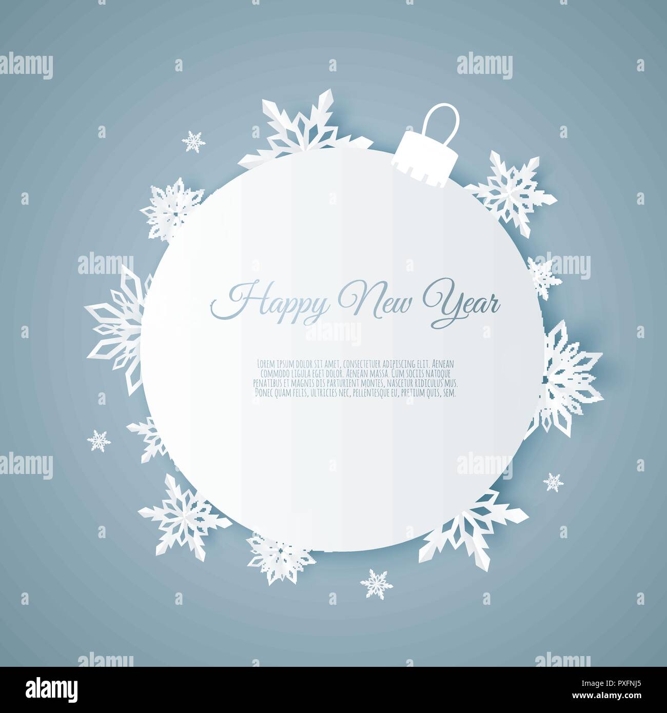 Abstract design invernale con i fiocchi di neve e lo spazio per il testo. Illustrazione Vettoriale