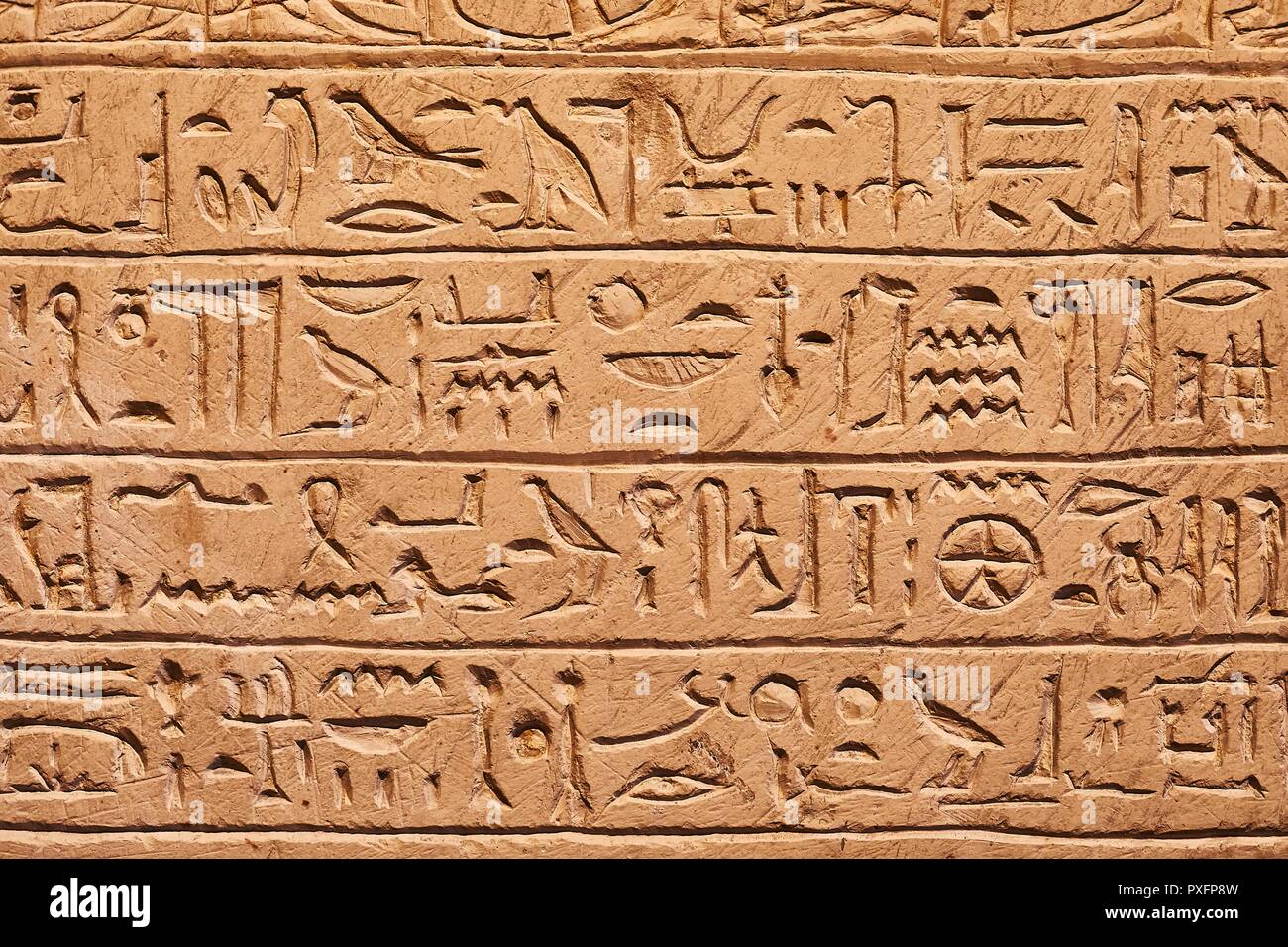 Antica Script geroglifico Foto Stock