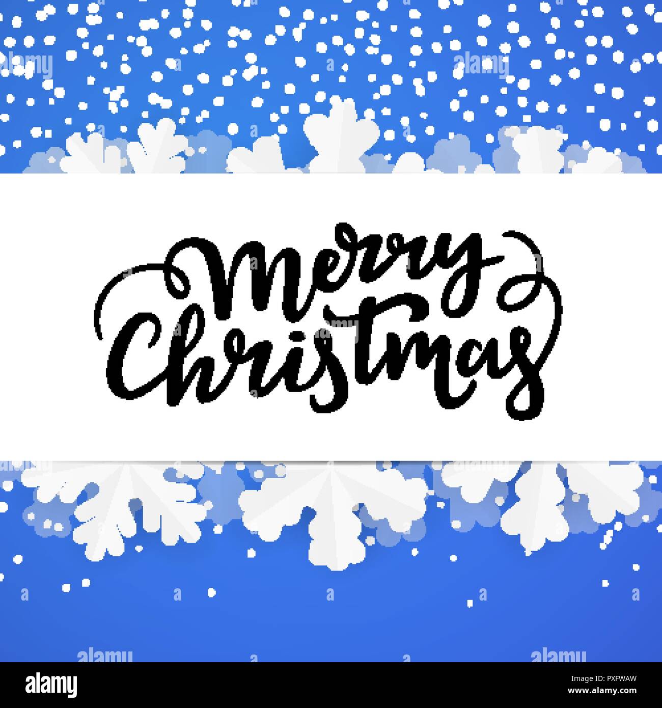 Inverno sfondo con allegro scritte. Bordo di natale template Illustrazione Vettoriale