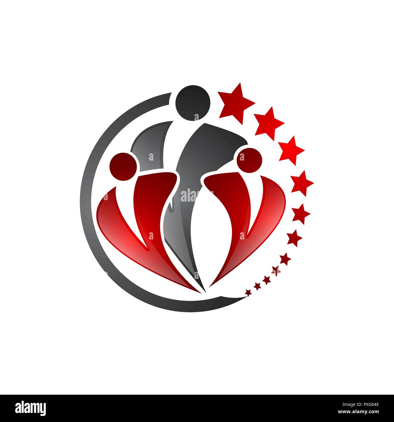 Design logo vettoriale elemento astratto icona persone Illustrazione Vettoriale