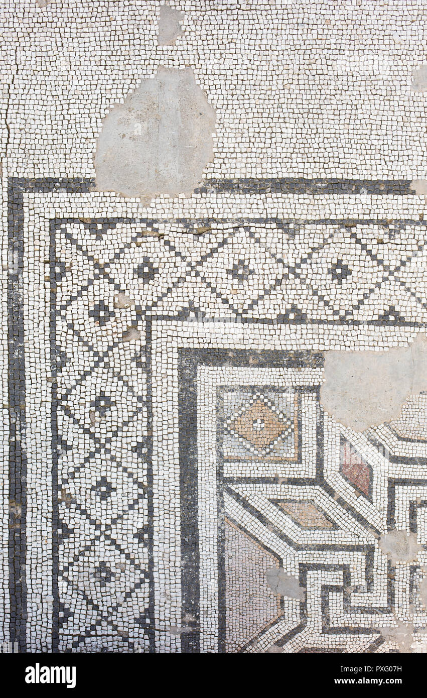 Pavimento a mosaico di epoca romana 2-3 rd secolo una:D., giorno moderno Eskisehir, Turchia Foto Stock