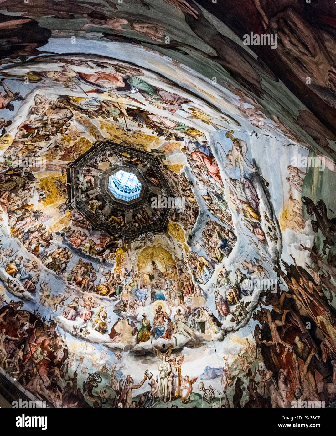 Dettaglio del soffitto del Duomo di Firenze Duomo, Cattedrale di Santa Maria del Fiore, Firenze, Italia, Europa Marzo 08, 2018 Foto Stock