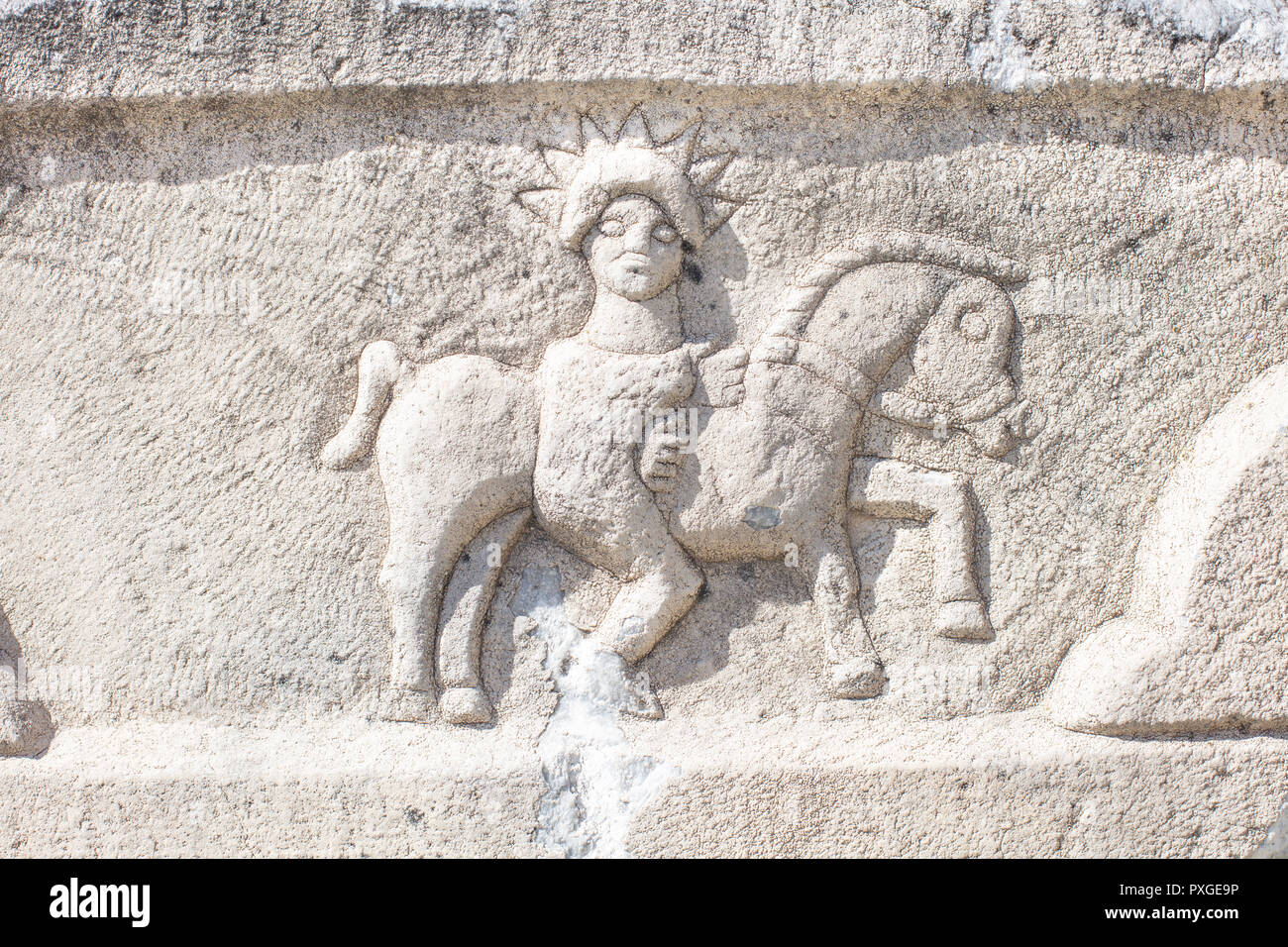 Stele votiva periodo Romano 2sd secolo una:D., giorno moderno Eskisehir, Turchia Foto Stock