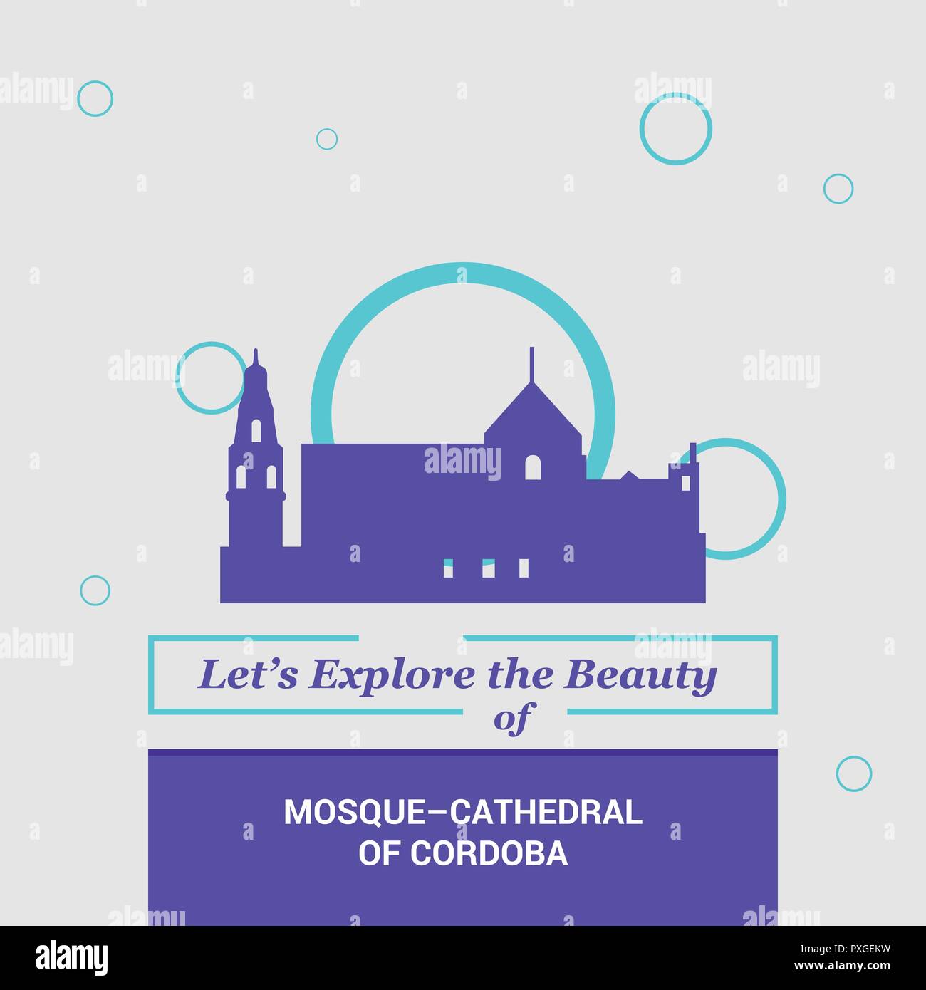 Esploriamo la bellezza della moschea-cattedrale di Cardoba, Spagna monumenti nazionali Illustrazione Vettoriale