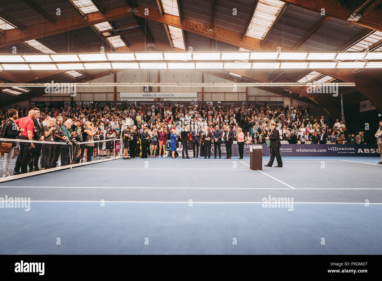 Lussemburgo/LUSSEMBURGO - Ottobre 20th, 2018: WTA BGL BNPPARIBAS Lussemburgo aperto - partita finale tra Julia Görges e belinda Bencic Foto Stock