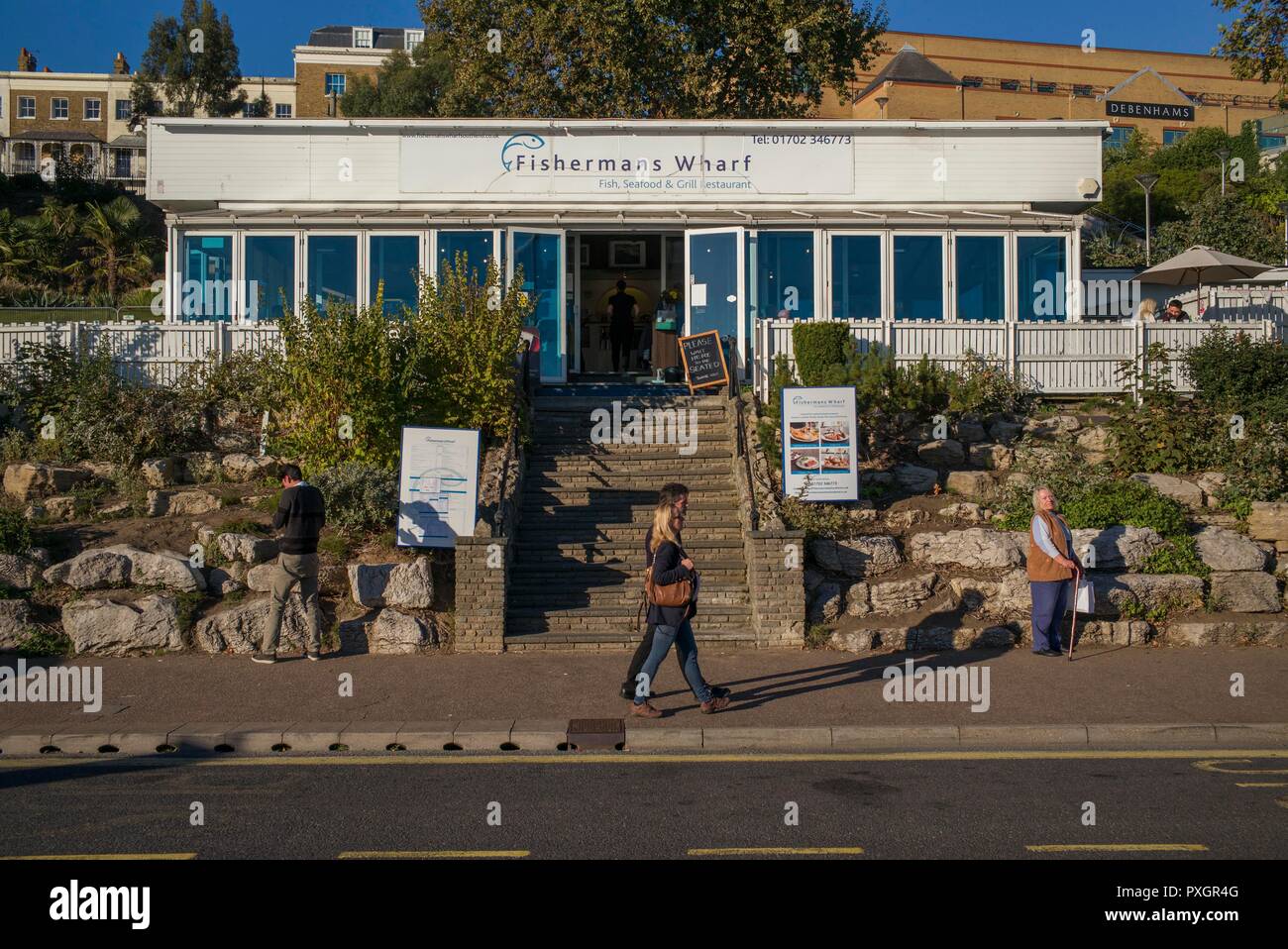 Southend on Sea, Essex, Inghilterra, Regno Unito. Ott 2018 Southend on Sea è situato sulla riva nord del estuario del Tamigi nel Sud Essex ed è un popolare mari Foto Stock