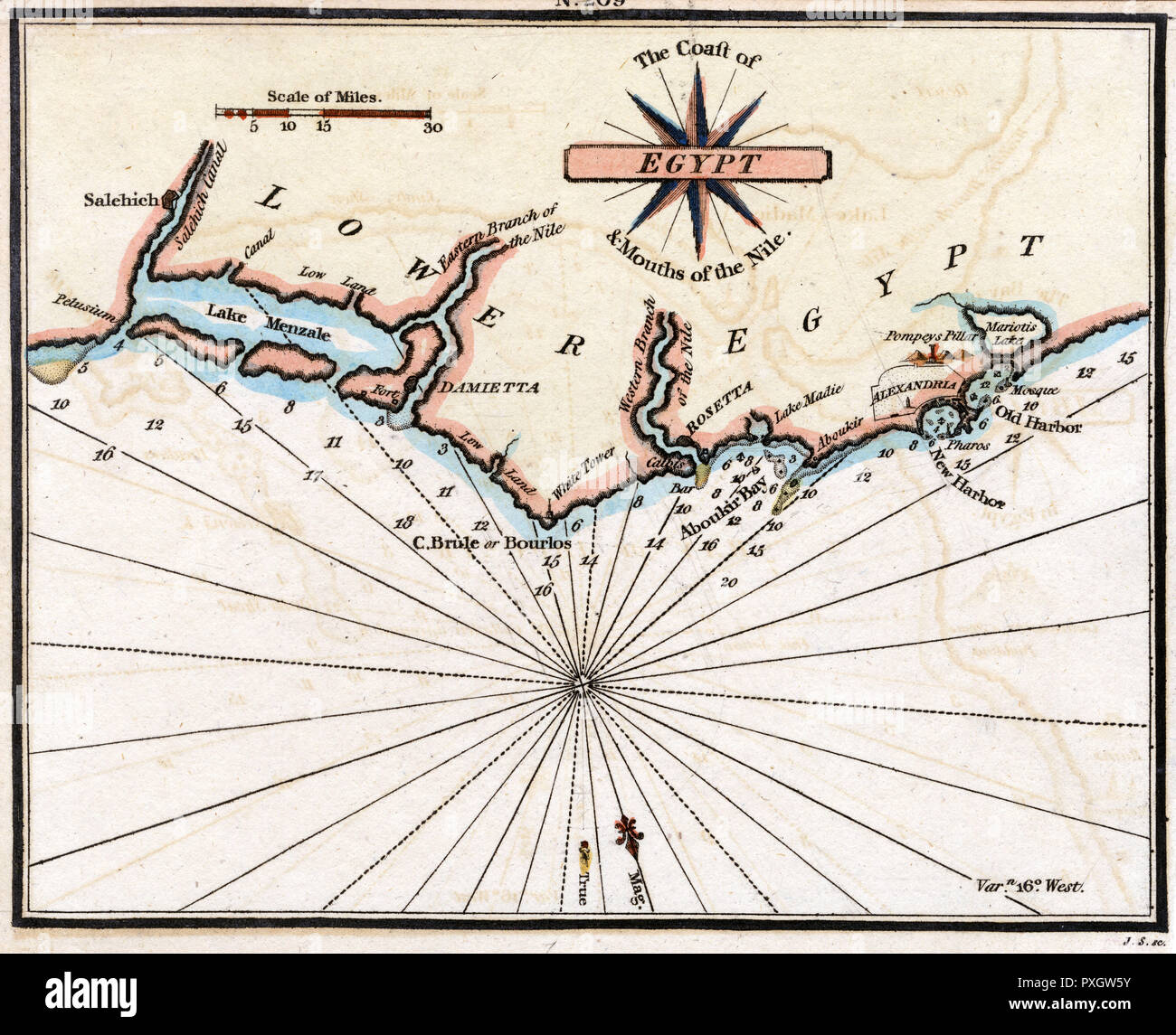 MAPPA/AFRICA/EGITTO/COSTA Foto Stock