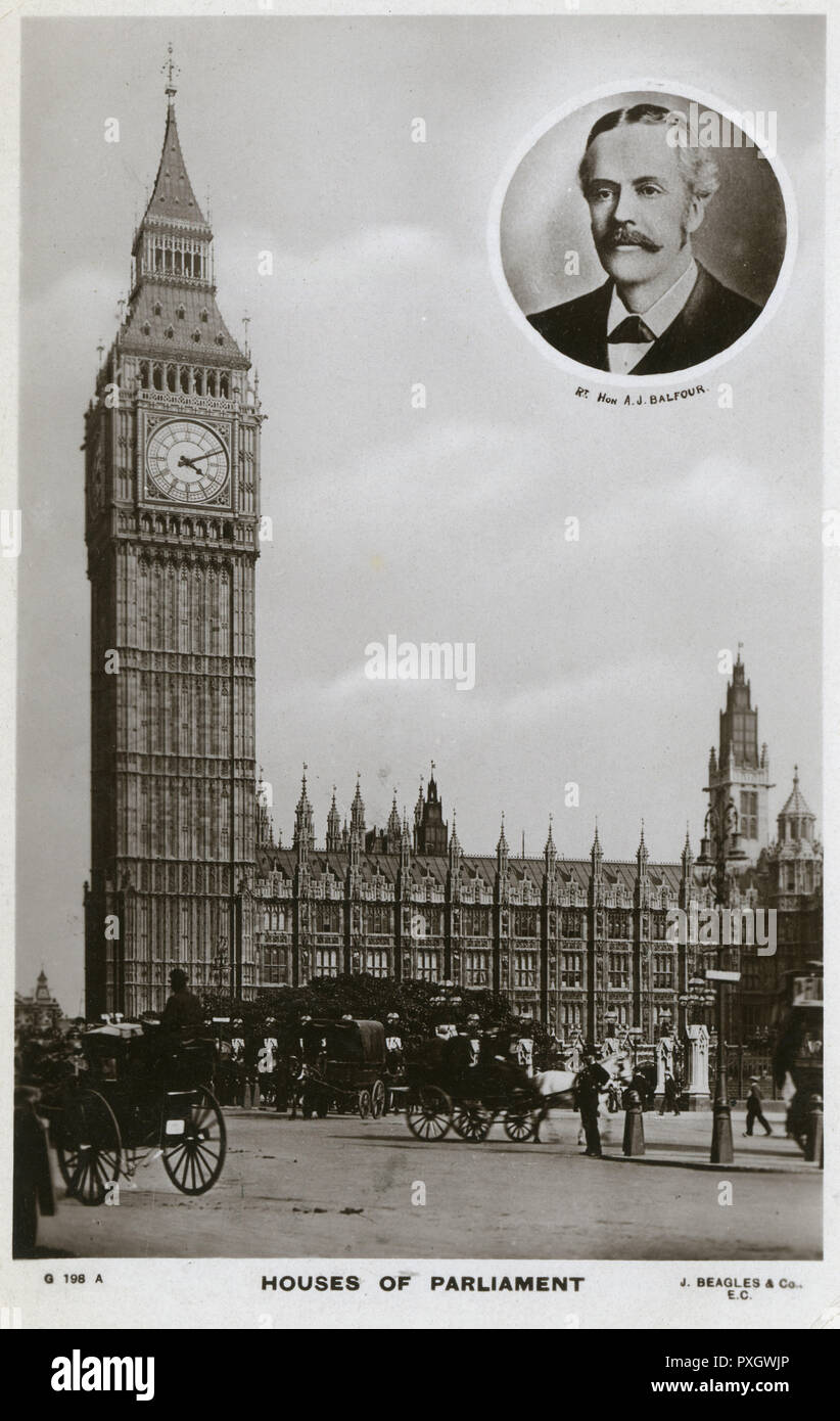 Big ben e le Case del Parlamento - ritratto di Balfour Foto Stock