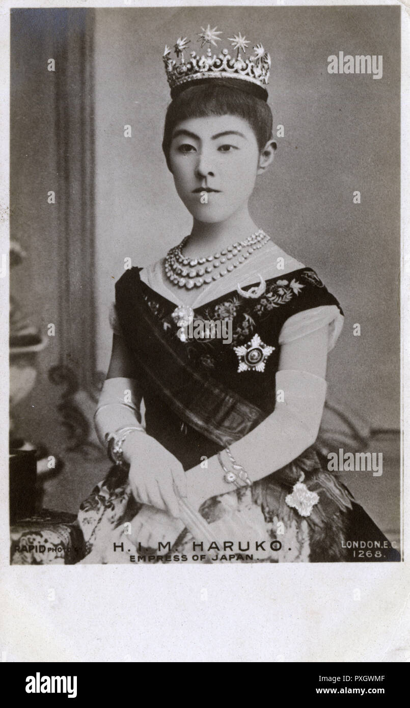 L'imperatrice giapponese Haruko, moglie dell'imperatore Meiji Mutsuhito Foto Stock