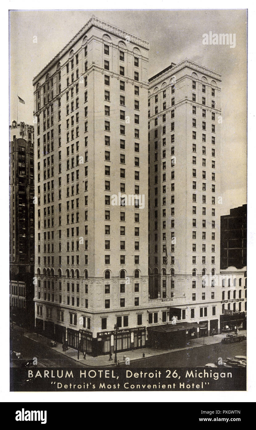 Barlum Hotel, Detroit, Michigan, Stati Uniti Foto Stock