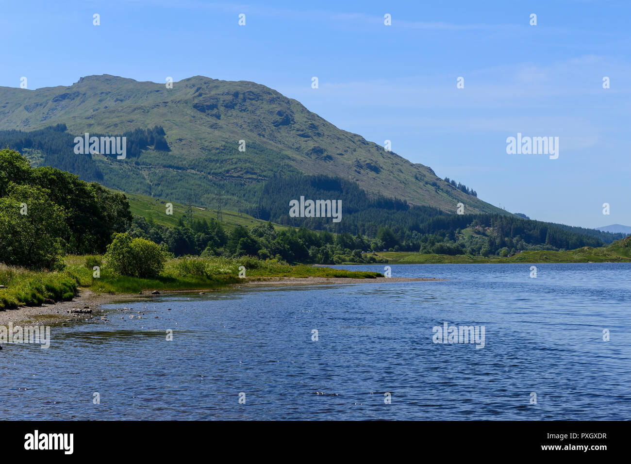 Loch Lubhair in Loch Lomond e il Trossachs National Park, a est di Crainlarich sulla A85, Regione di Stirling, Scozia Foto Stock