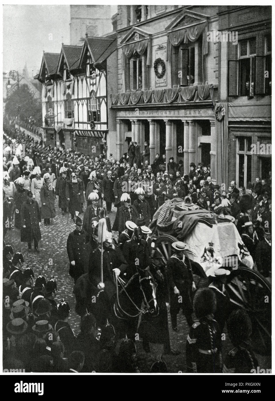 Processione funebre della Regina Vittoria a Windsor 1901 Foto Stock