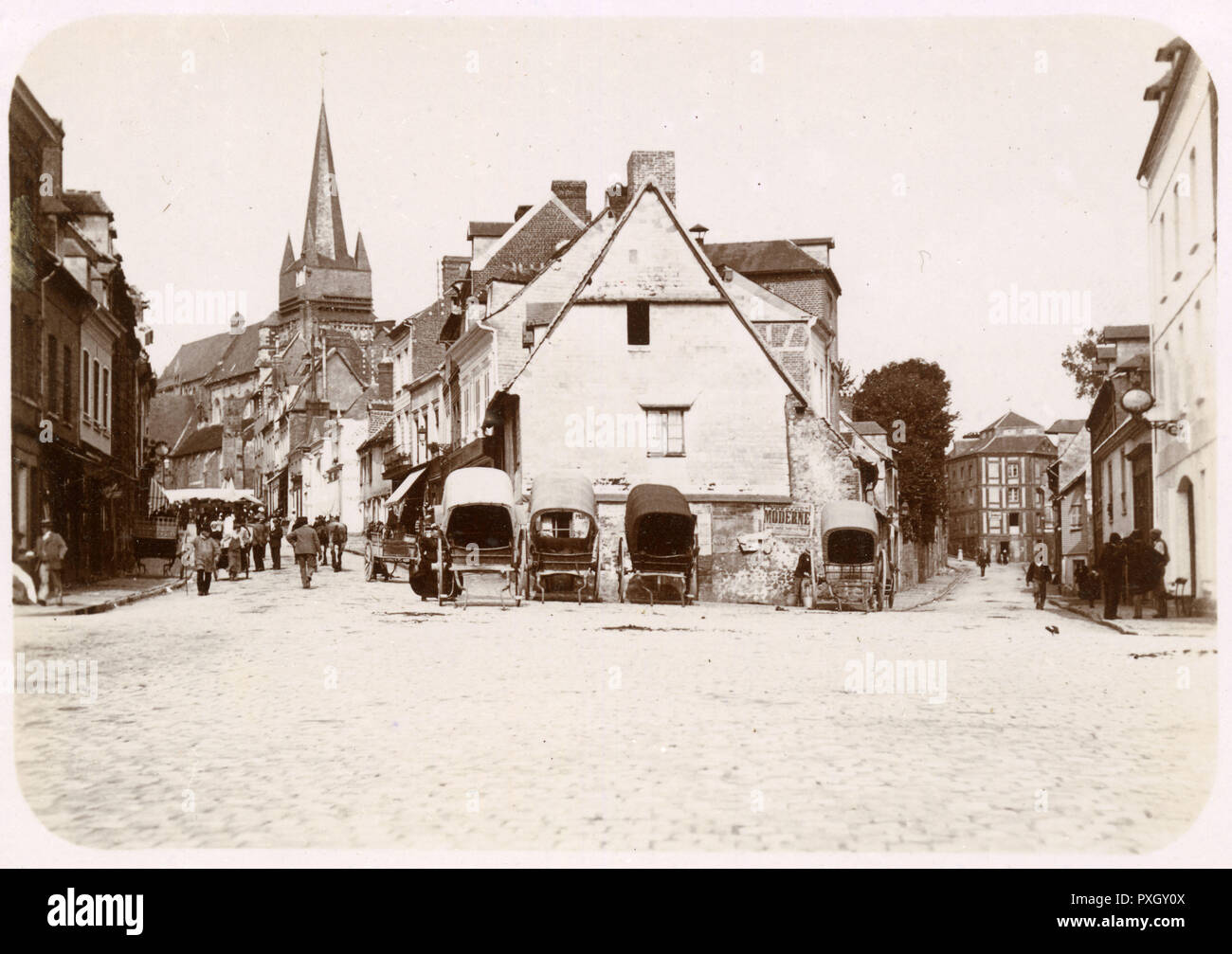 Scena Steet - Neufchatel-en-Bray, Francia Foto Stock