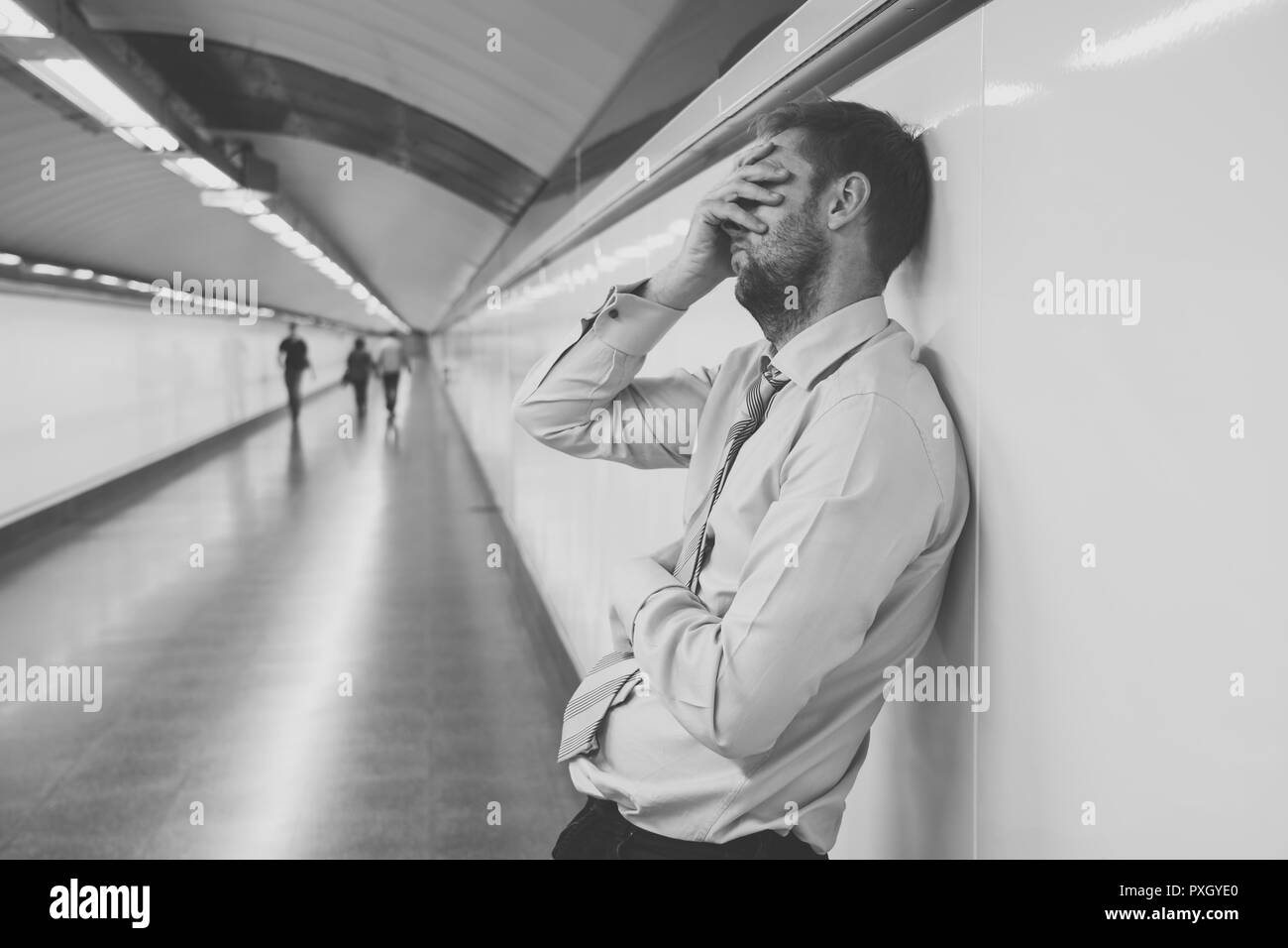 Imprenditore premuto Foto Stock