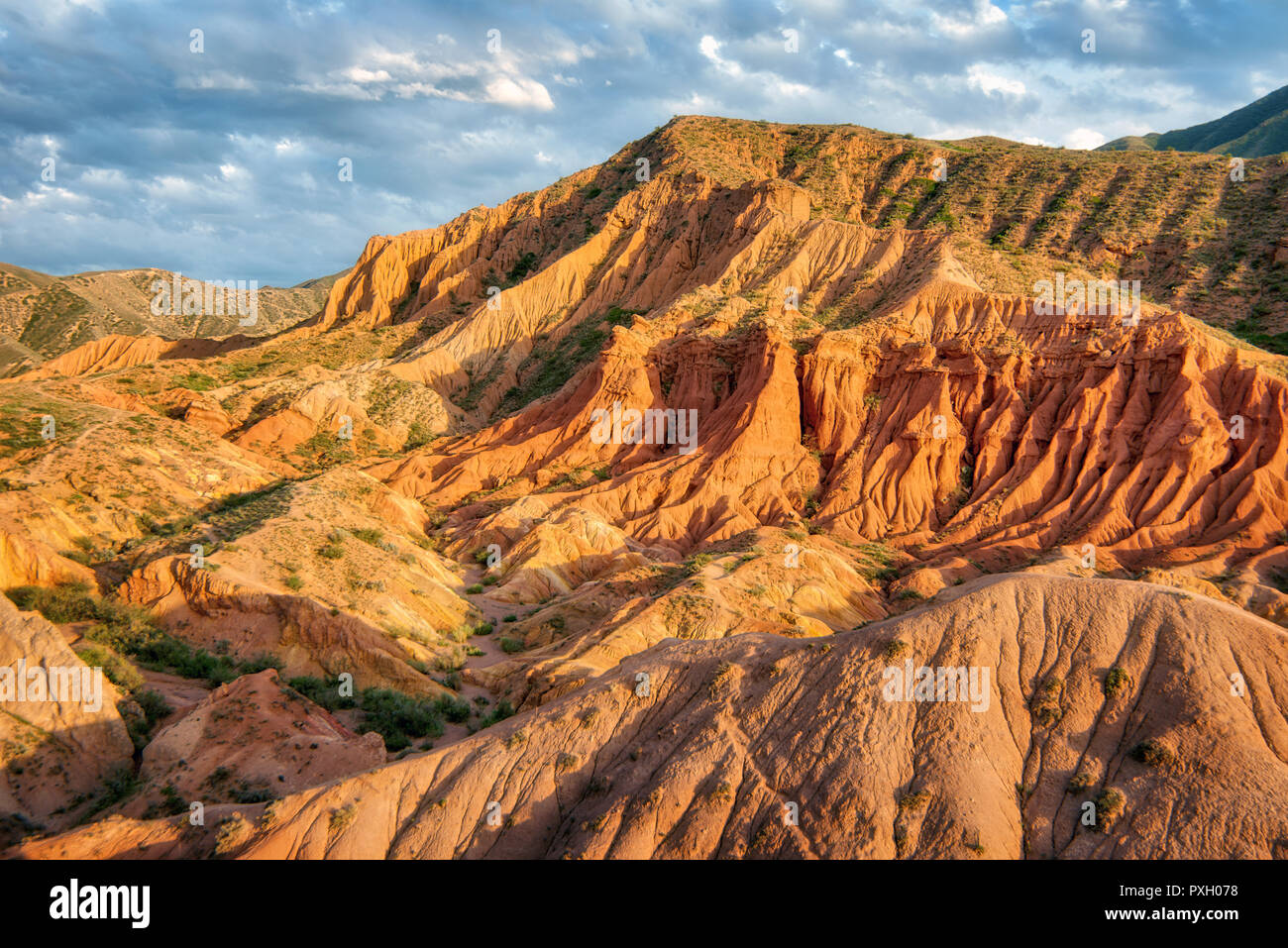 Fairytale Canyon Skazka in Kirghizistan, adottata nel mese di agosto 2018 Foto Stock