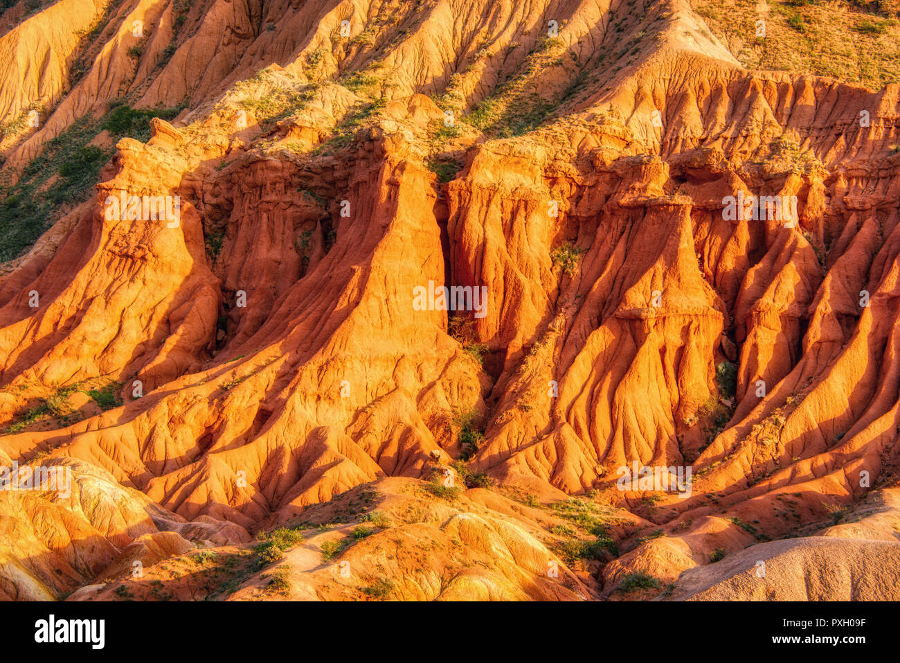 Fairytale Canyon Skazka in Kirghizistan, adottata nel mese di agosto 2018 Foto Stock