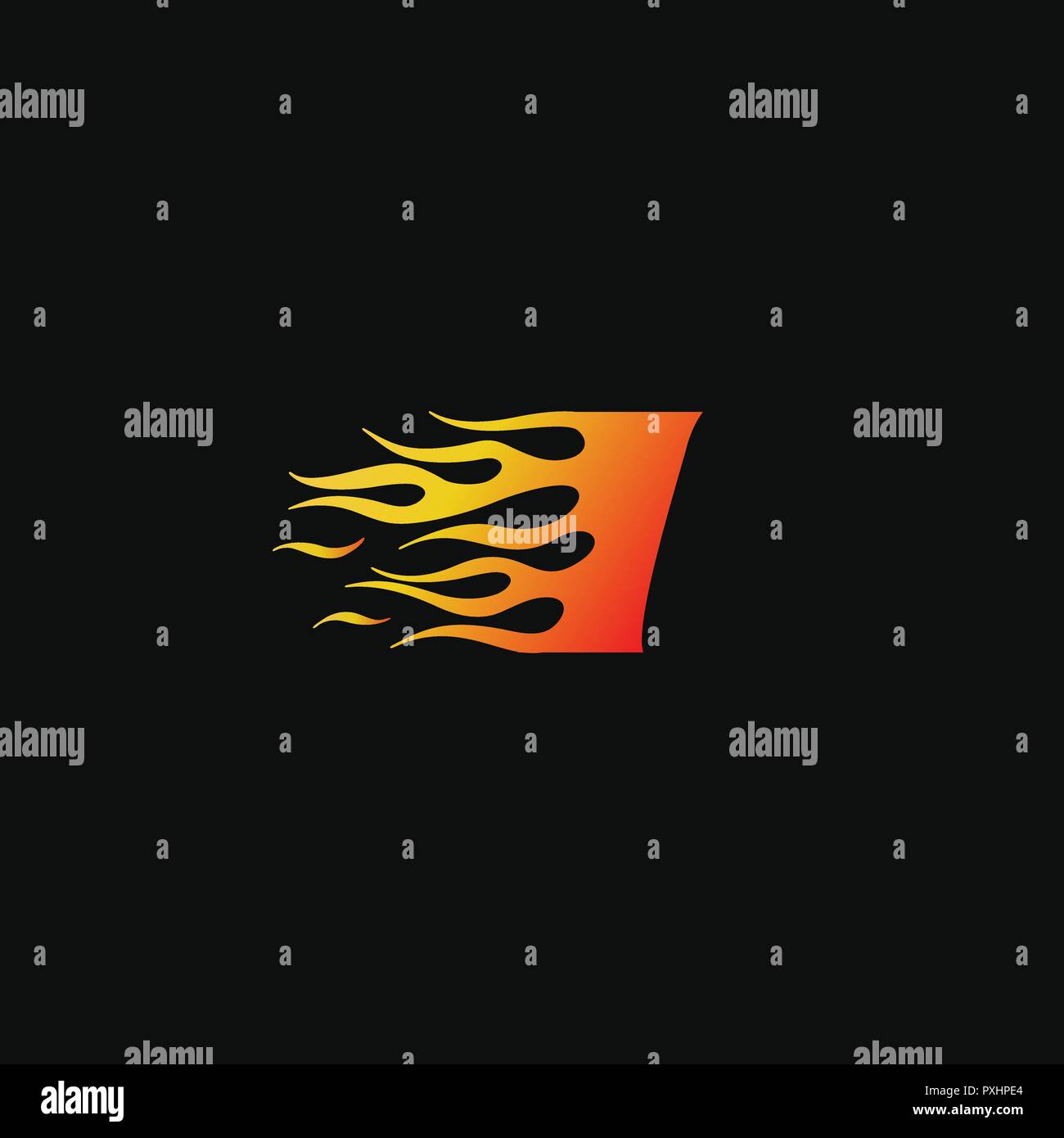 La lettera I Fiamma di fuoco logo del modello di progettazione Illustrazione Vettoriale